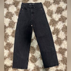Old Navy Sky-Hi Wide Leg Black Denim Jeans
